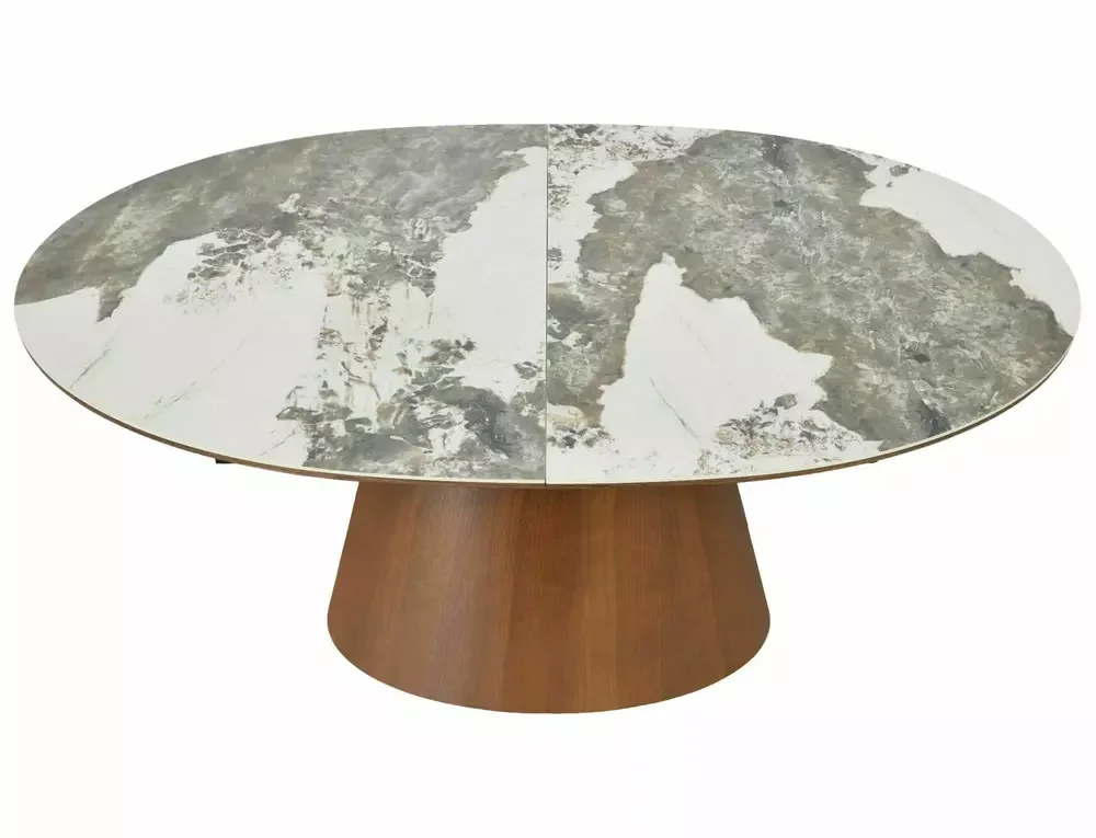 Стол обеденный SIGNAL MAROCCO Ceramic белый Pandoro/орех 160-200/90