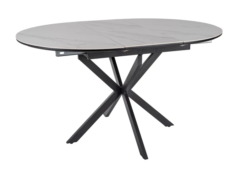 Стол обеденный SIGNAL GASTON Ceramic белый/черный 100-135/100
