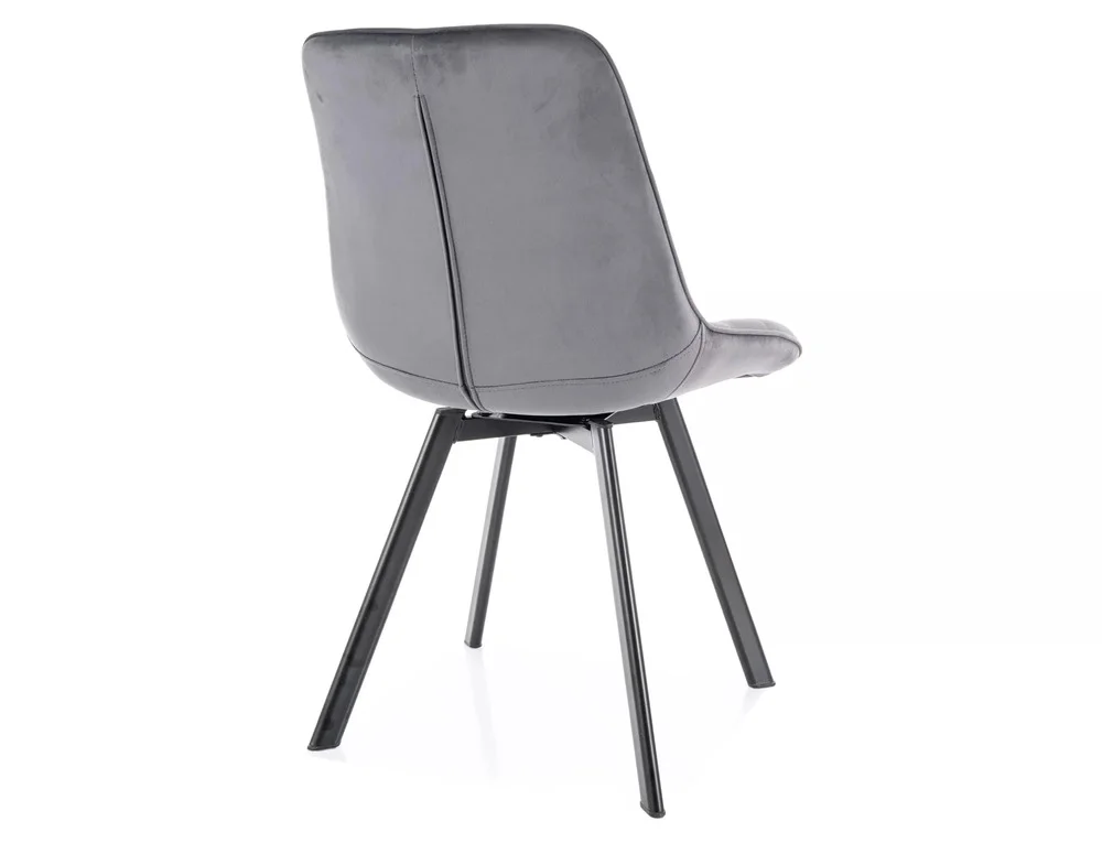 Стул SIGNAL MONTI Velvet Bluvel 14 серый/черный, поворотный