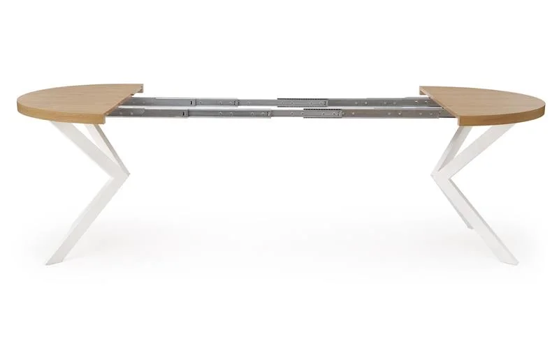 Стол обеденный HALMAR PERONI дуб золотой/белый 100-250/100